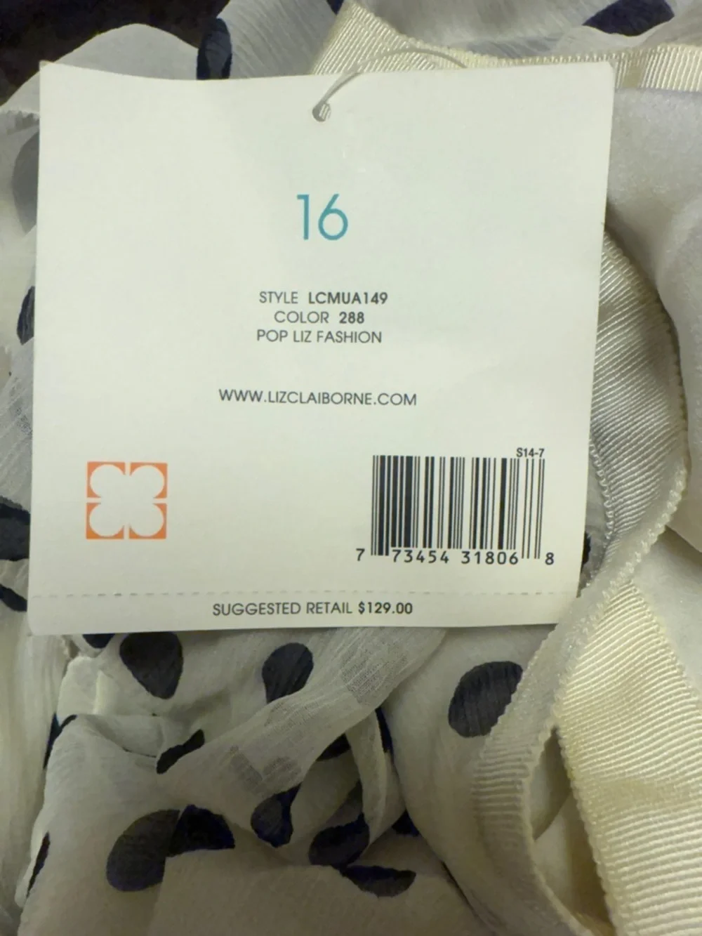 Liz Claiborne NWT White Black Polka Dot Tiered Ruffle Chiffon Skirt